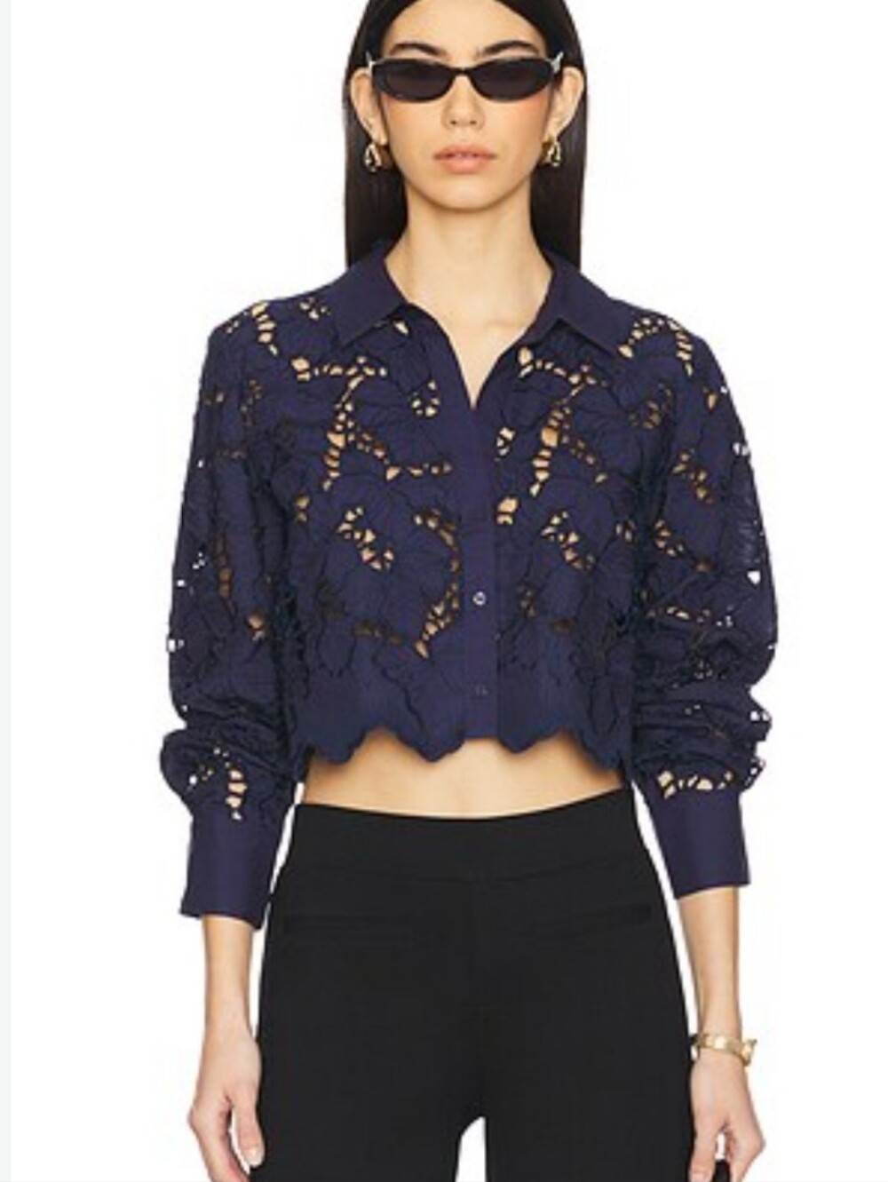 L'AGENCE Seychelle Crop Button Down